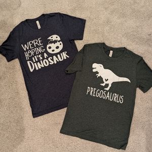 Womens- Short sleeve T-shirts- Size Small- Pregnancy- dinosaurs